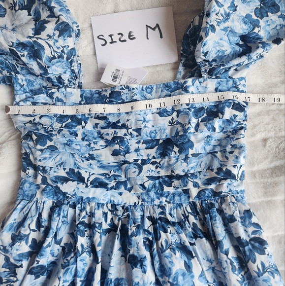 NO LOW BALLING!Abercrombie Emerson Floral Poplin Puff Sleeves Midi Dress NWT - Picture 5 of 11